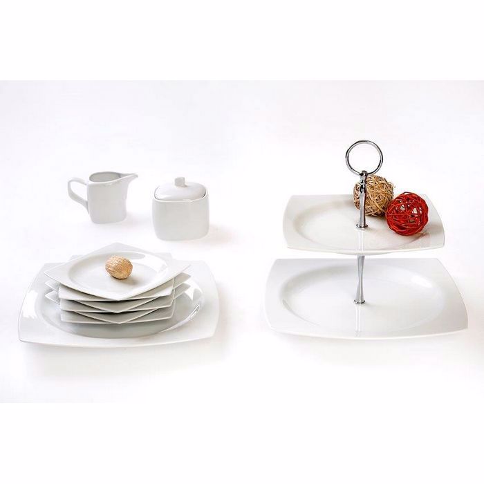Cryspo Trio Piato Froutou 21ek. Lefki Porselani 'QUADRO WHITE' 5500003